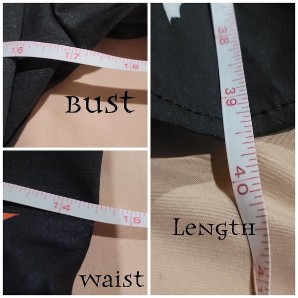 Little Black ✦ Halloween Pumpkin Dress ✦ Ribbon Belt Scalloped Sweetheart M - Picture 11 of 16